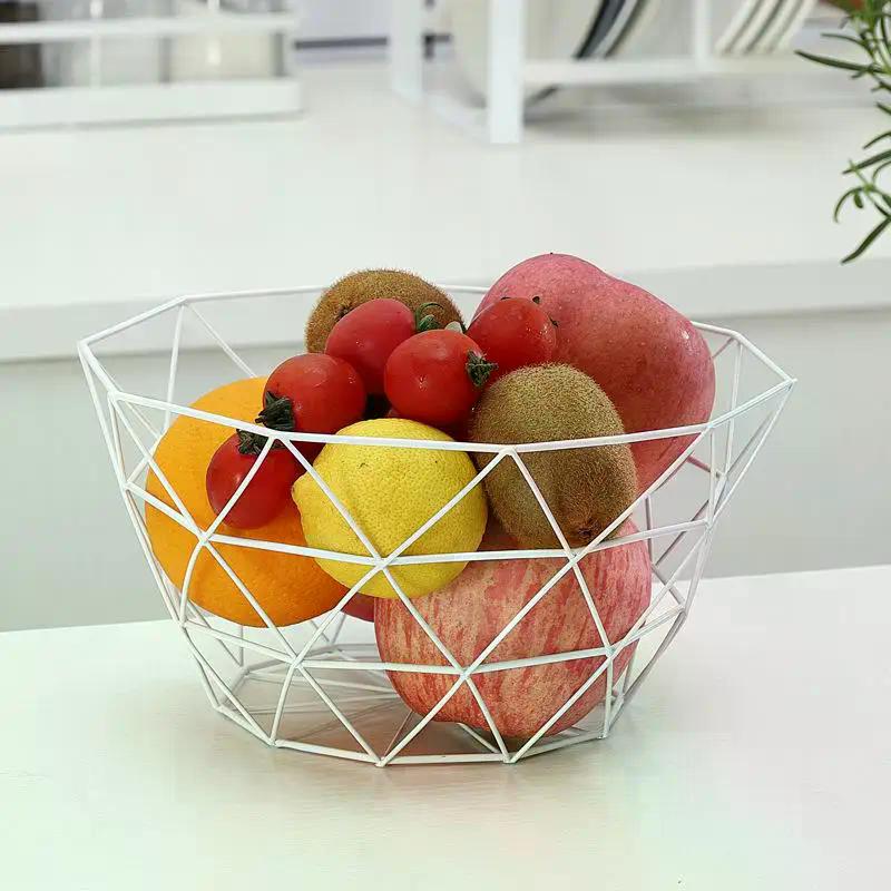 Железная корзина для фруктов Простой таз для фруктов Разные размеры Железные миски для хранения закусок, хлеба, овощей Органайзер-держатель для яиц, десертов на кухню
