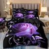 Красная Роза 3D Цветочный Пододеяльник Комплект постельного белья Цветочное Постельное Белье Двуспальная Простыня Одеяло Летнее Одеяло Королевский Размер