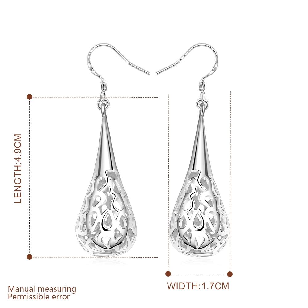925 Sterling Silver Water Droplet/raindrop Perforated Earrings, Fashionable Wedding Jewelry