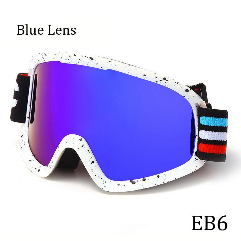 ELAX Brand New Double-Layer Anti-Fog Ski Goggles Outdoor Sports Three-Line Epoxy Full Coating Protective Goggles