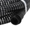vidaXL Saugschlauch mit Messing-Anschlüssen Schwarz 1,1" 20 m PVC