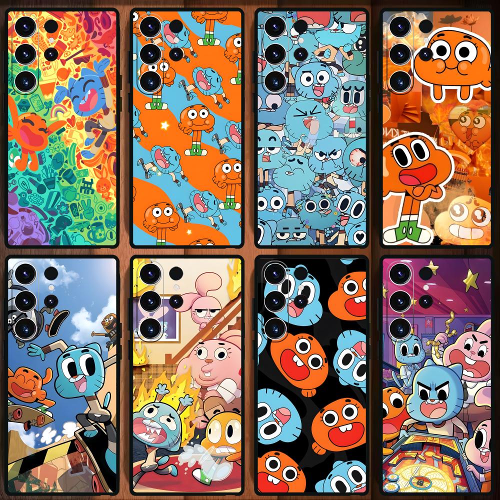 The Amazing World of Gumball Phone Case For Samsung Galaxy S25 S24 S23 S22 S21 S20 Plus Ultra Note20 Soft Black