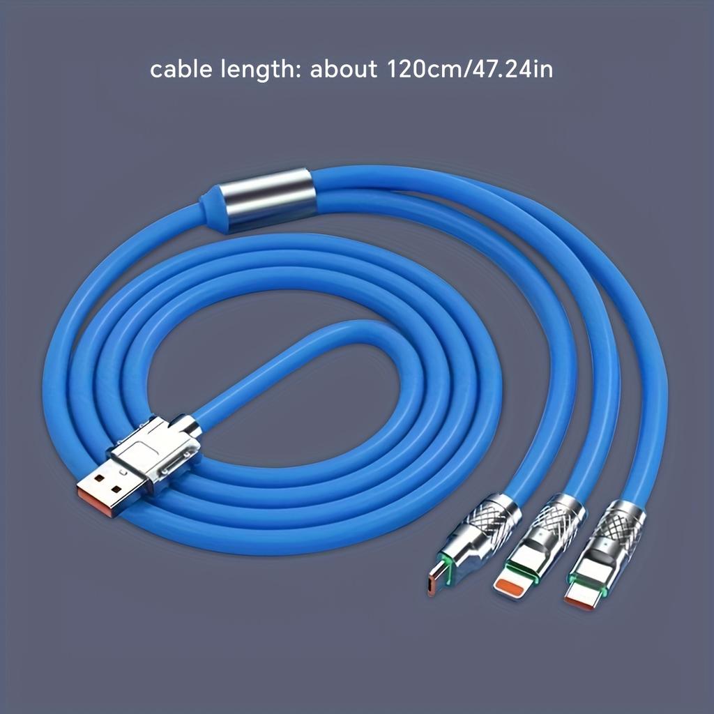 Портативный USB-кабель для быстрой зарядки, цветной зарядный кабель для флэш-памяти 3-в-1