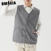 Men's Casual Spring and Autumn Light and Warm Young Student Plus Knitted Cotton Vest Pocket Short Vest Jackets & Coats