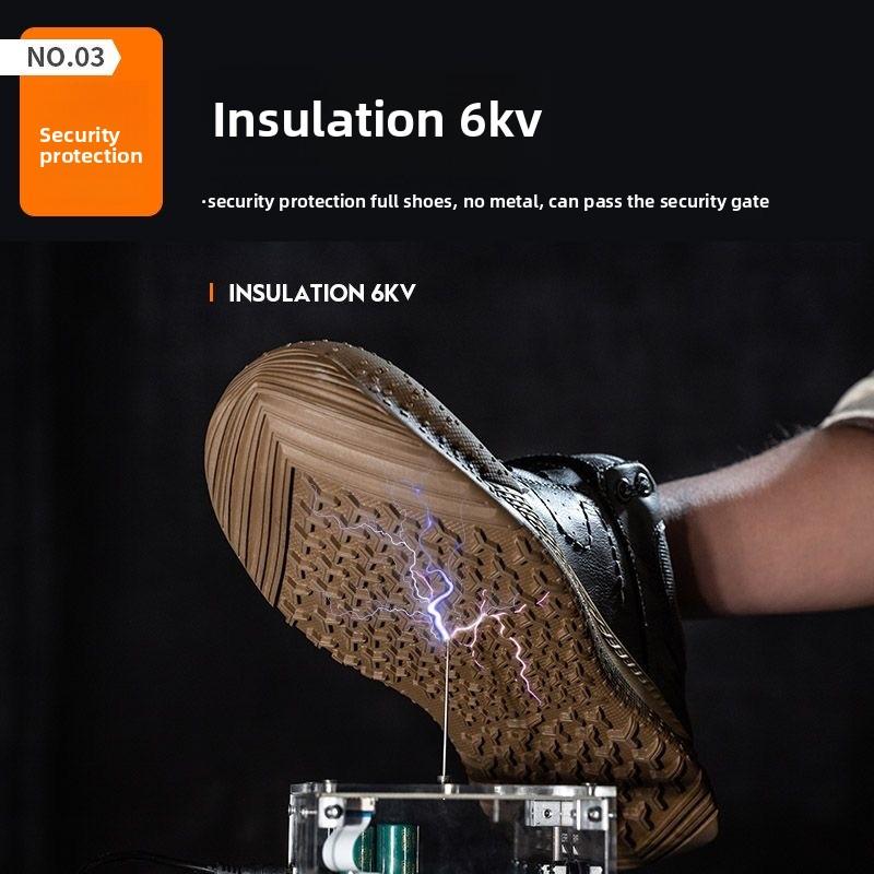 Men's Safety Shoes Insulated Labor Protection Shoes Breathable Anti Smashing Puncture Comfortable Men's Safety Tennis Steel Toe