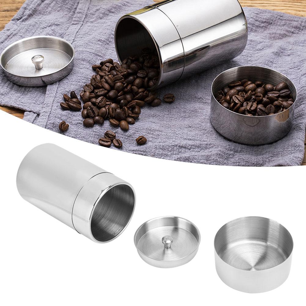 Portable 304 Stainless Steel Sealed Tea Leaf Storage Jar Canister Coffee Bean Container