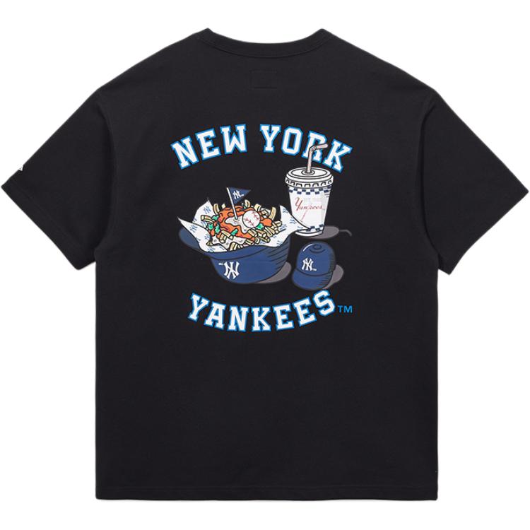 New Era SS25 MLB Нью-Йорк Янкис Стадион Праздничная Серия Задняя Американский Принт Свободная Повседневная Футболка с Коротким Рукавом Унисекс Футболка Черная 14529232