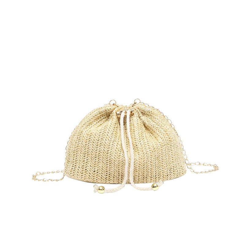 Маленькая плетеная сумка-ведро из соломы, женская сумка, новинка лета, свежая и модная плетеная сумка-клатч на одно плечо через плечо