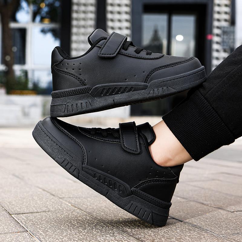 28-39 детские большие размеры дышащие и модные кроссовки на липучках белые туфли повседневная спортивная обувь для детей