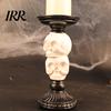 Dark Academia Home Decor Halloween Candlestick Holder Decoration, Gothic Raven Skull Candle Holder, Table Decoration Spooky Taper Stand for