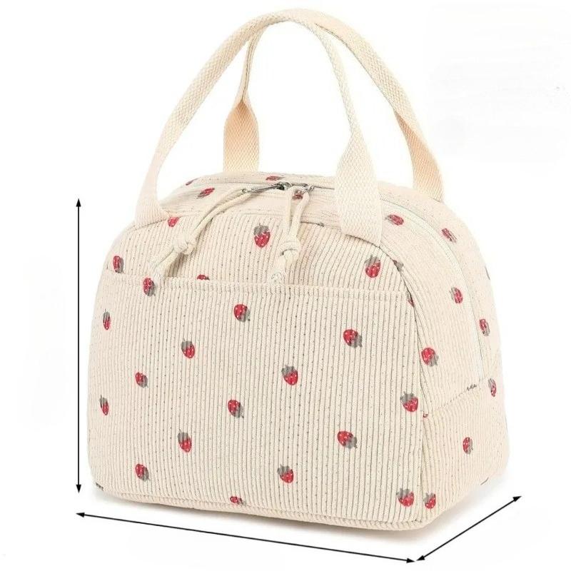 Вельветовая водонепроницаемая сумка для ланча, термоизолированная, для хранения ланч-бокса, многофункциональная, детская, школьная, сумка-холодильник, пикниковая, для еды, офисная, с термоизоляцией