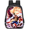 Рюкзак One Piece Луффи для детей Школьный рюкзак Прочный нейлон Мультяшный дизайн