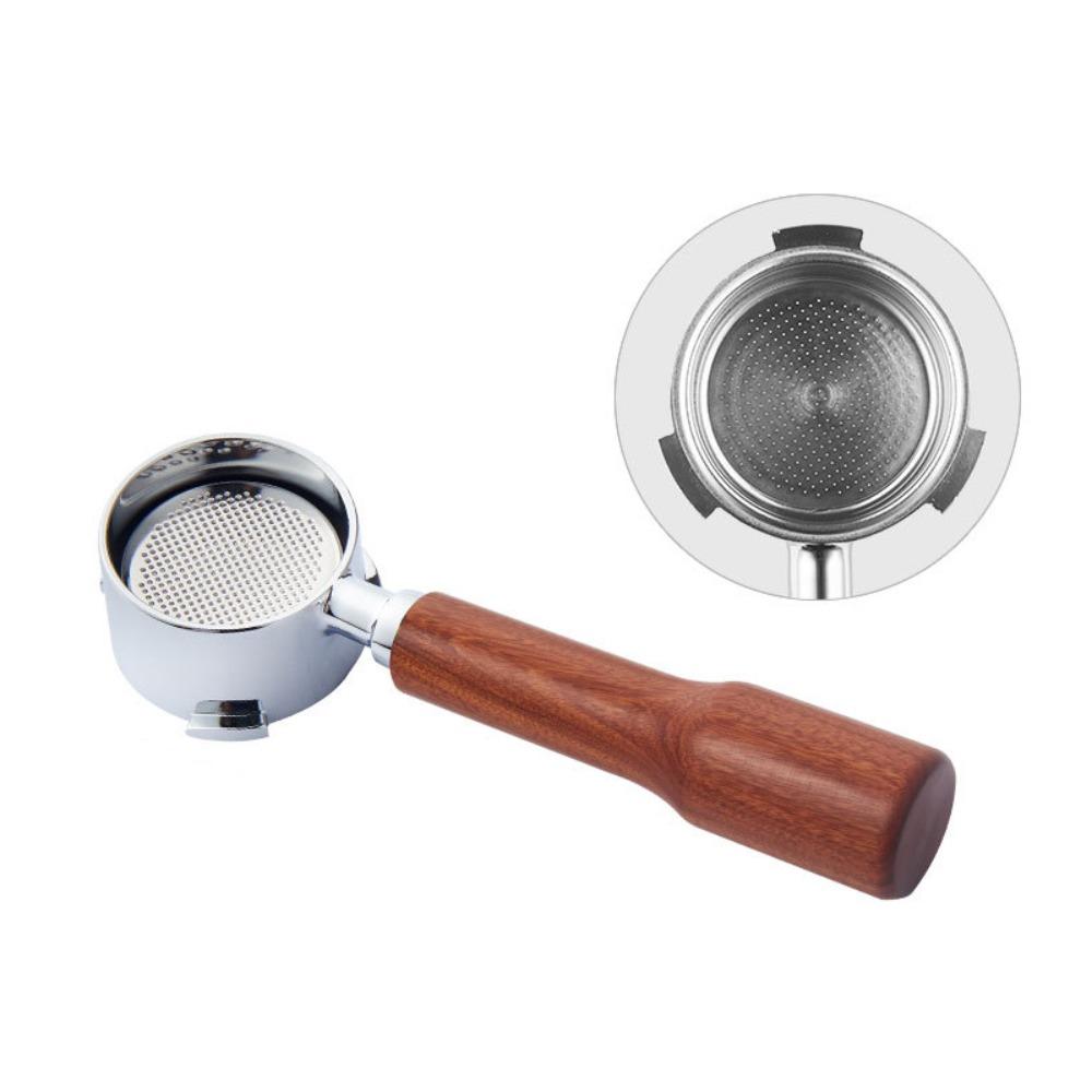 Wood Handle Bottomless Coffee Portafilter 3 Ear Espresso Machine Replacement Parts Barista