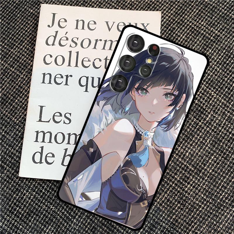Чехол Genshin Impact с Yelan для Samsung Galaxy S21 S22 S23 S24 Ultra Note 20 Note 10 S8 S9 S10 Plus S20 FE