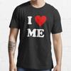 Men Fashion Casual Short Sleeves I Love Me Heart Essential Black Tees Oversized T-shirts