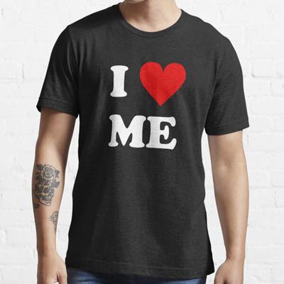 Мужская мода повседневные футболки с короткими рукавами I Love Me Heart Essential черные футболки большого размера