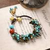 Design Mori Retro Bracelet, Natural Stone Woven Bracelet, Women's Literary and Ethnic Style Bell Bracelet Accessories