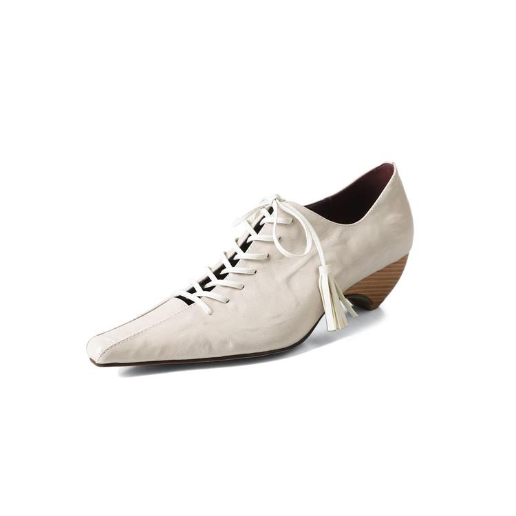 Модные новые весенне-летние женские туфли-лодочки из натуральной кожи для женщин, модные кисточки, кружево, квадратный носок, женская обувь, лоферы, женская обувь