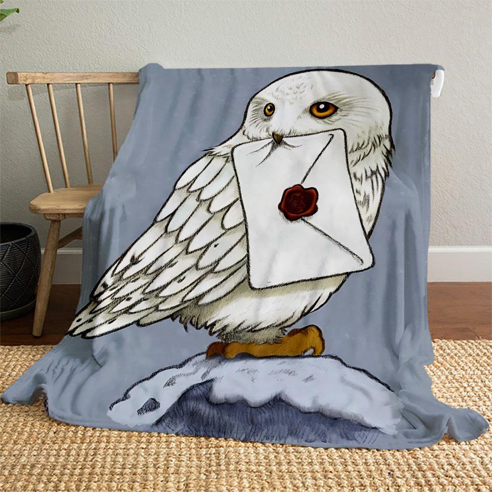 1 шт. конверт с полярной совой, сургучная печать, флисовое одеяло для улицы, для всех сезонов, мягкое, теплое, декор для дома 1031153