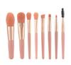 Mini 8-Piece Portable Makeup Brush Set: Soft Bristle Eyeshadow and Foundation Brushes