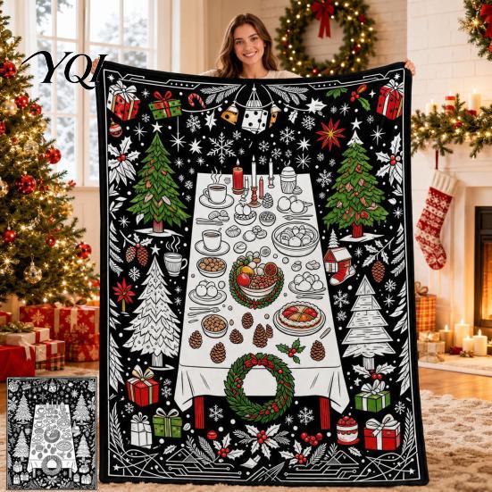 Creative Arts And Crafts Gifts Christmas DIY Coloring Blanket for Adults Kids, Color Your Own Blanket, 59" x 51" Soft Cozy Polyester Couch Cover Throw