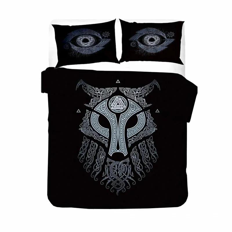 Viking Duvet Cover Collection Mjollnir Bedding Collection Scandinavian Folklore Motifs Northern Germanic Culture Comforter Cover Pillowcases