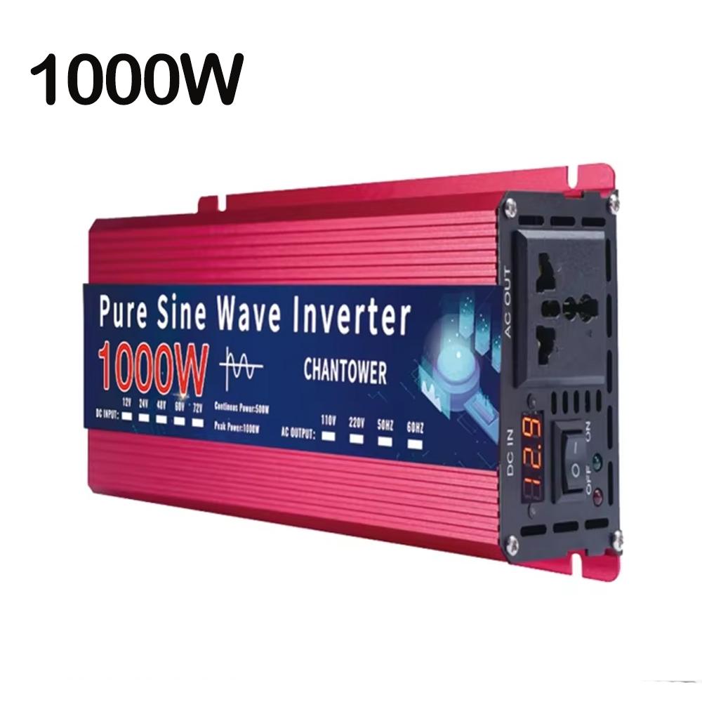 Чистый синусоидальный инвертор 12 В/24 В 220 В 1000 Вт 2200 Вт 3000 Вт 4000 Вт 5000 Вт DC в AC портативный преобразователь напряжения автомобильный солнечный инвертор