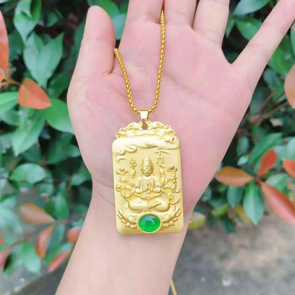 Древнее Sand Gold Тысячерукая Гуаньинь Ожерелье с Подвеской из Кошачьего Глаза - Горячая Распродажа Долговечные Цветные Украшения
