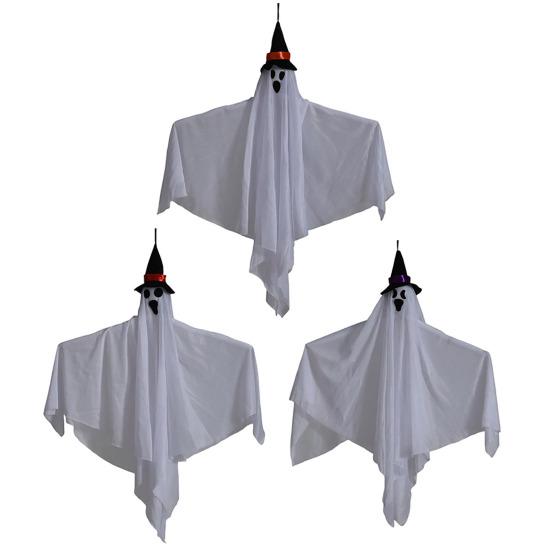 Хэллоуин Подвесное Украшение Призрак Жуткий Летающий Череп Призрак для Реквизита Дома с Привидениями В помещении На улице Веранда Двор Дерево Декор