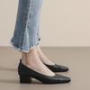 Female Thick Heel Fairy Shoes Gentle Shallow Mouth Square Head High Heels