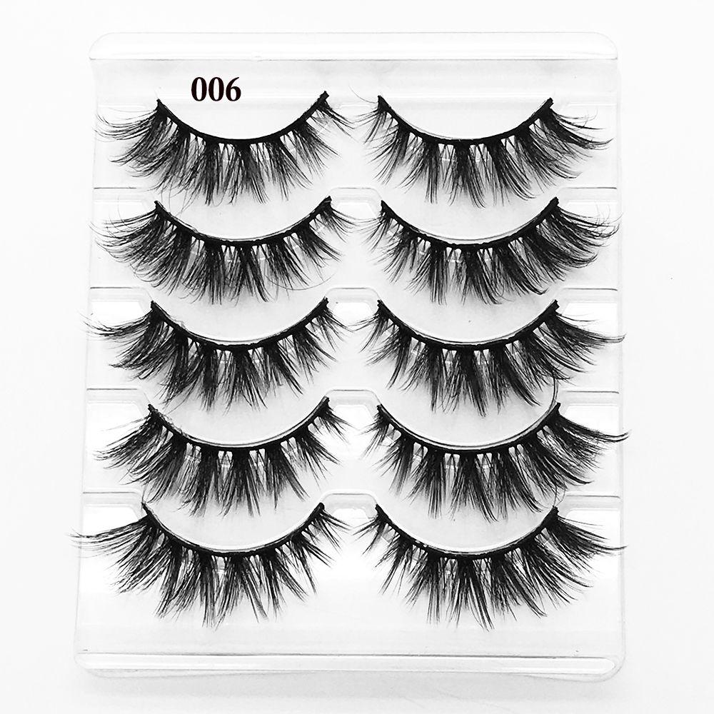 Woman Natural Long Volume Fluffy Wispies Eye Lash Extension 3D Mink Hair False Eyelashes Crisscross
