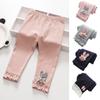Детские брюки для маленьких девочек, милые длинные брюки, детские эластичные брюки