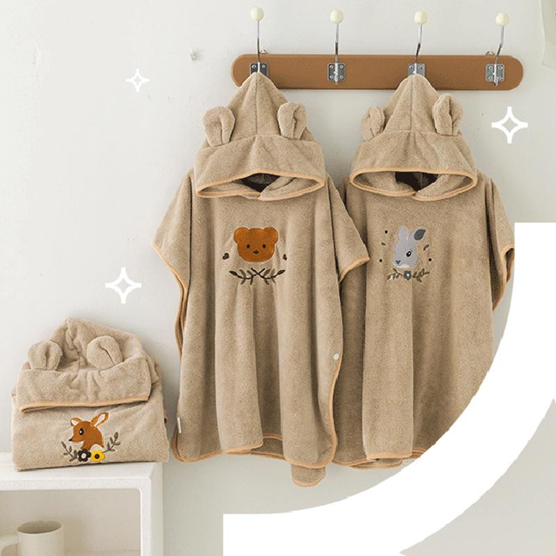 Детское банное полотенце, впитывающий детский банный халат с капюшоном, банные полотенца из кораллового флиса для новорожденных девочек и мальчиков, одеяло с вышивкой в виде мультфильма