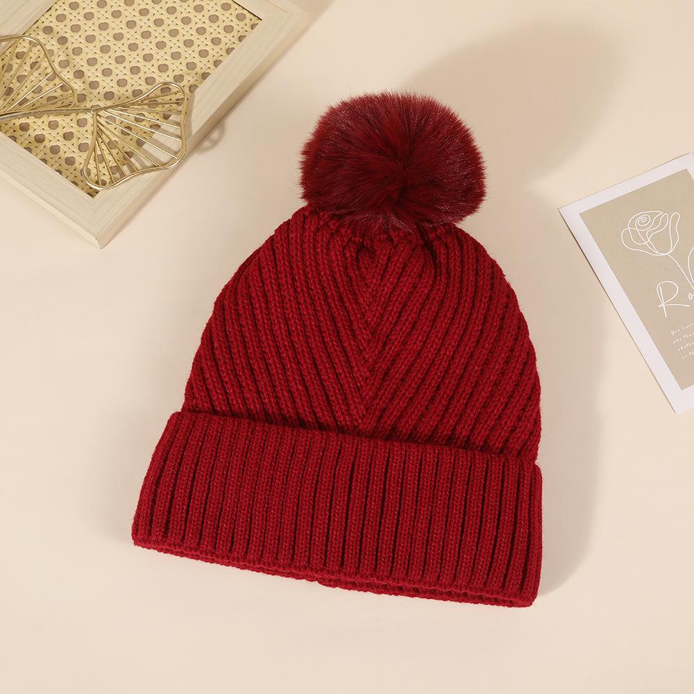 Теплая шерстяная вязаная шапка в европейском и американском стиле для женщин с защитой ушей