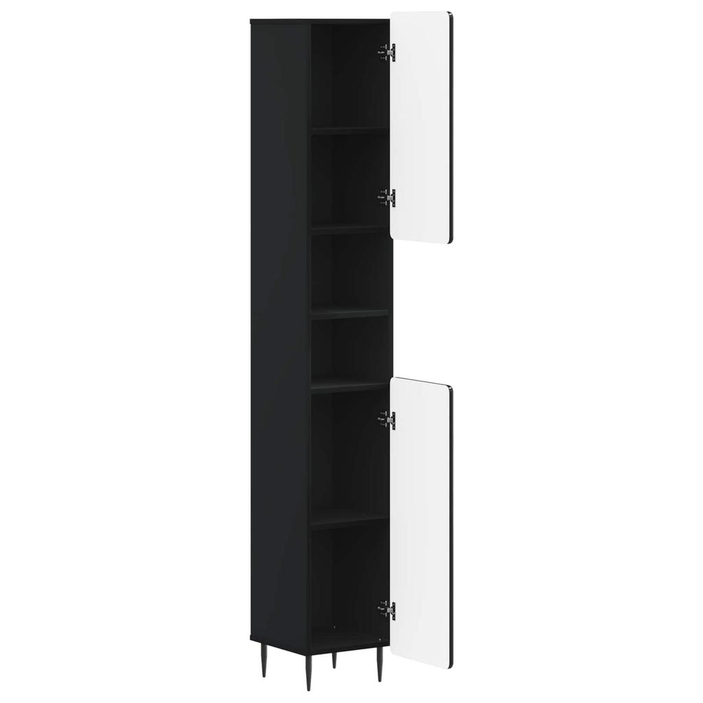 Bathroom Cabinet with Open Shelf ZWOLLE Black