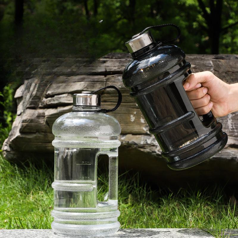 Бутылка для воды большой емкости 2,2 л, герметичная, спортивная, летняя, для фитнеса, портативная, на открытом воздухе, с ручкой, Галлонная бутылка для спортзала