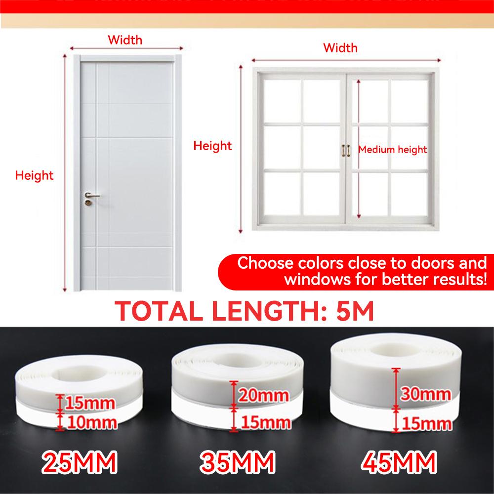 5 м Дверной уплотнитель Нижний самоклеящийся водонепроницаемый оконный уплотнитель Уплотнитель Ветрозащитный пылезащитный лобовое стекло Самоклеящаяся лента Уплотнитель