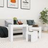 VidaXL Nesting Coffee Tables 3 Pcs White Particleboard