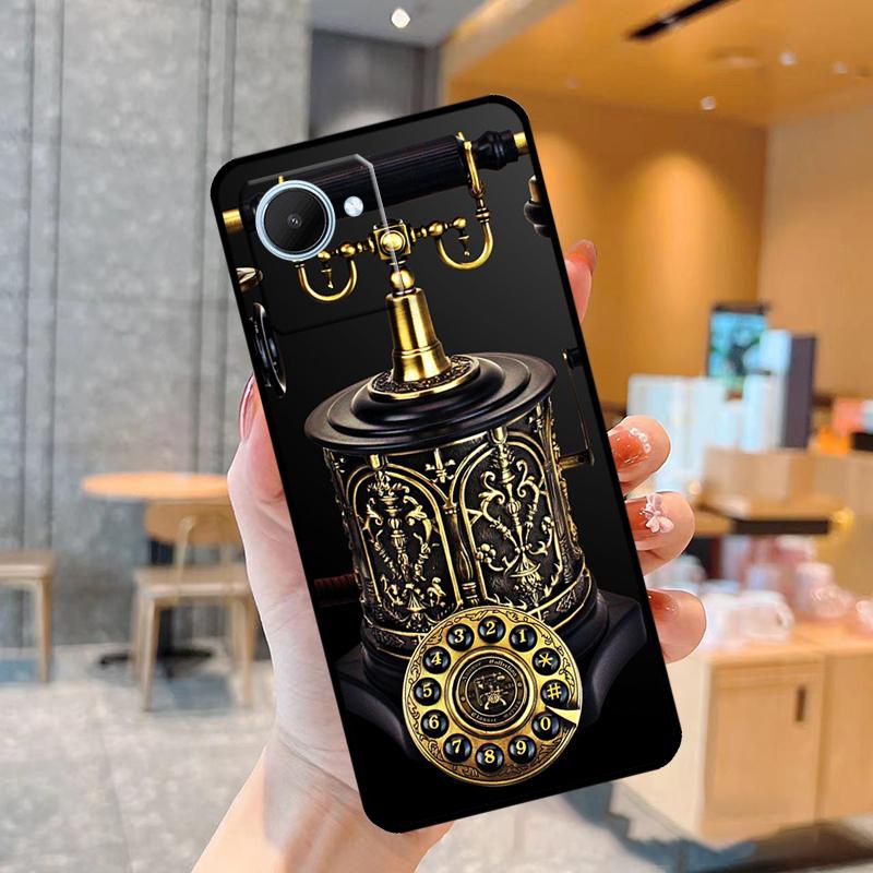 Чехол для телефона в стиле ретро с вращающимся циферблатом для Realme C55 C33 C31 C35 C30 C11 C15 C25s C21Y GT Neo 5 3T 2T 8 9 10 11 Pro Plus
