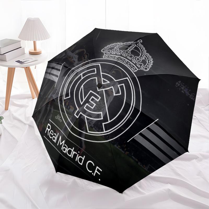 Узор Real Madrid CF, автоматический складной зонт, портативная и складная конструкция, 8 спиц, рождественский или день рождения подарок.