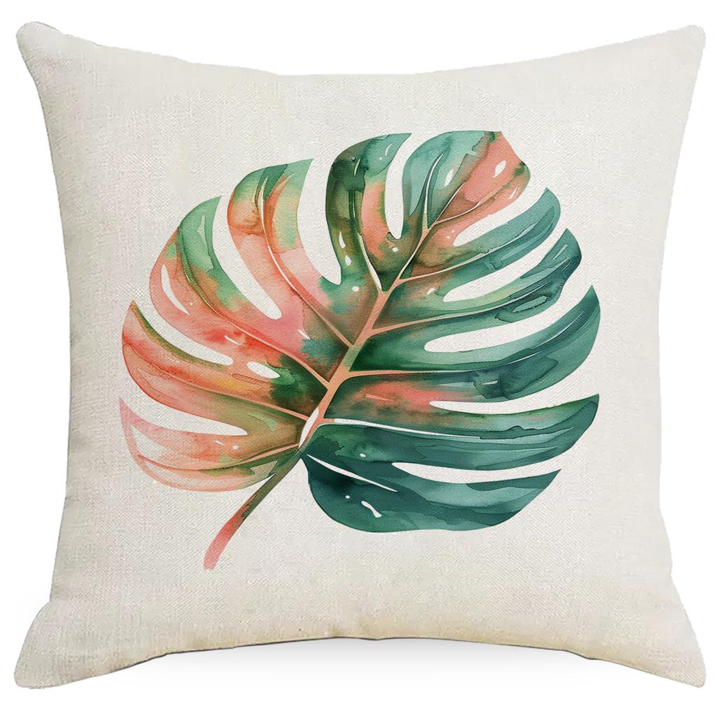 Summer Plant Leaves Pillow Simple Modern Tropical Plant Green Plant Pillow Sofa