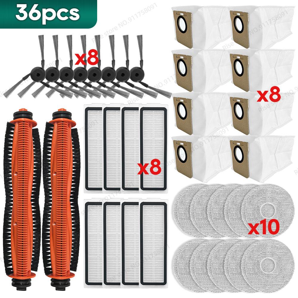 Compatible for ( Mijia Robot Vacuum Mop 5 Pro ) Accessories Main Brush Filter Dust Bag Mop Cloth Replacement Parts Kit