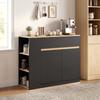 Sideboard, Buffet, Large Cabinet Compartment, 3-Tier Shelf, Drawer, Black, 110 x 29.5 x 82cm