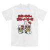 MINISO Летняя Новинка Мужская Мультяшная Футболка с Принтом Бруно Марса и Hello Kitty, Забавная Хлопковая Футболка с Коротким Рукавом и Круглым Вырезом, Повседневный Топ в Стиле Харадзюку#Цвет