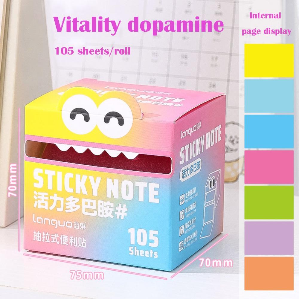 105 Sheets Pull Out Design Sticky Notes Cartoon Message stickers  Office School Supplies Stationery