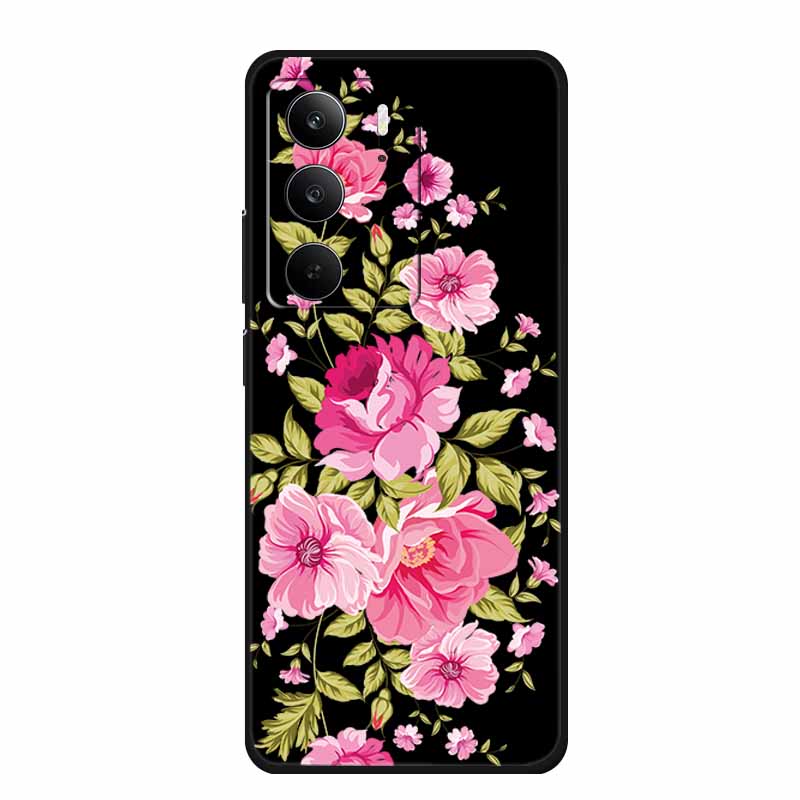 Для Realme Narzo 80 Lite 5G Чехол Narzo80 Lite Чехол Мультяшный Кот ТПУ Черный Силикон Мягкий Чехол для Телефона Для Realme Narzo 80Lite Funda