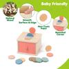 Montessori Toys for Baby Wooden Coin Box Toy Object Permanence Box Color Shape Cognition Match Educational Toy Fine Motor Toys