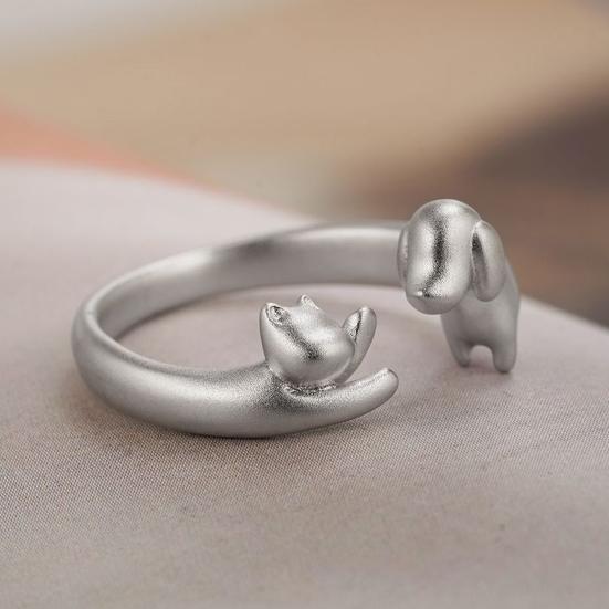 Кольцо Кошка Собака Кошка Регулируемое Сплав И Кольцо Обнимающая Собачья Лапа