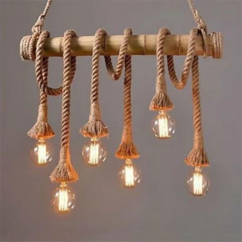 High-end Single/double Head Rope Pendant Light Lamp For Charming Vintage Dcor