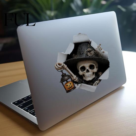 Сезонные домашние акценты Хэллоуин Черный Кот Наклейки на стену, 3D Прорыв?Сквозные Наклейки на Туалет с Животными, Жуткие Водонепроницаемые Съемные ПВХ Арт-Декор